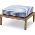 Virkelyst Pouf, Teak, Fossflakes Padding, Outdoor Textile / Sea Blue Stripe - Utomhuspallar & Puffar - Says Who - Gul