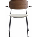Co Dining Chair - Upholstered seat with armrest - Black Frame