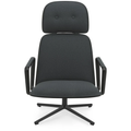 Pad Lounge Chair High Swivel Black Ash & Black Alu Tilt