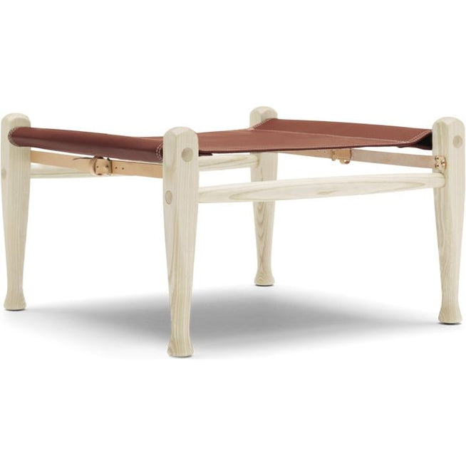 Photo of Kk97170 Safari Footstool Thor 307 Leather-White Oiled Box