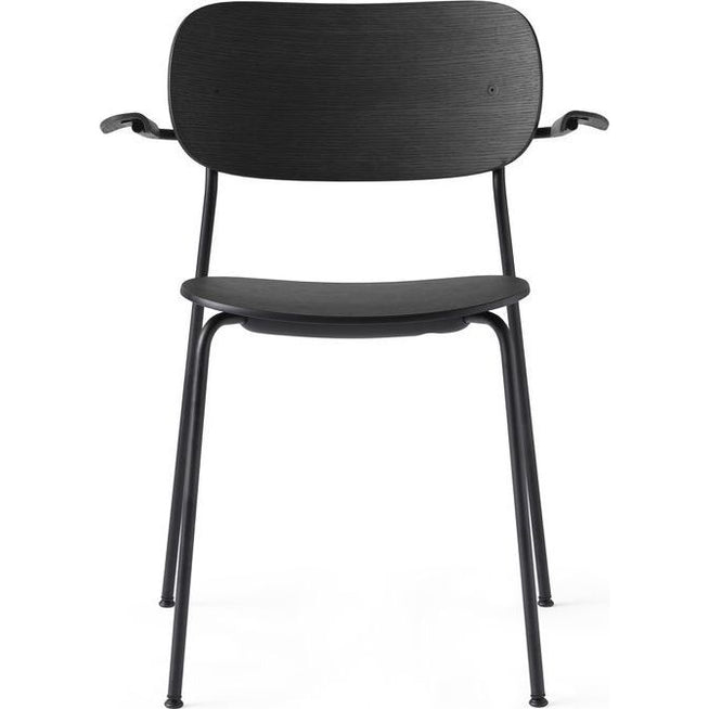 Photo of Co Chair Armrest Black Steel Base/black Oak, Leather Dakar 0842 - Matstolar - Norm Architects - Svart - Läder/metall/trä