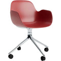 Thumbnail photo of Form Armchair Swivel 4w Alu - Kontorstol - Red / Aluminum - H79 X W56 X D52 X Sh44 Cm