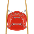 Eames Plastic Armchair Rar - 03 Poppy Red - Chrome Base - Golden Maple - Matstolar - Charles & Ray Eames - Röd - Metall/trä/plast