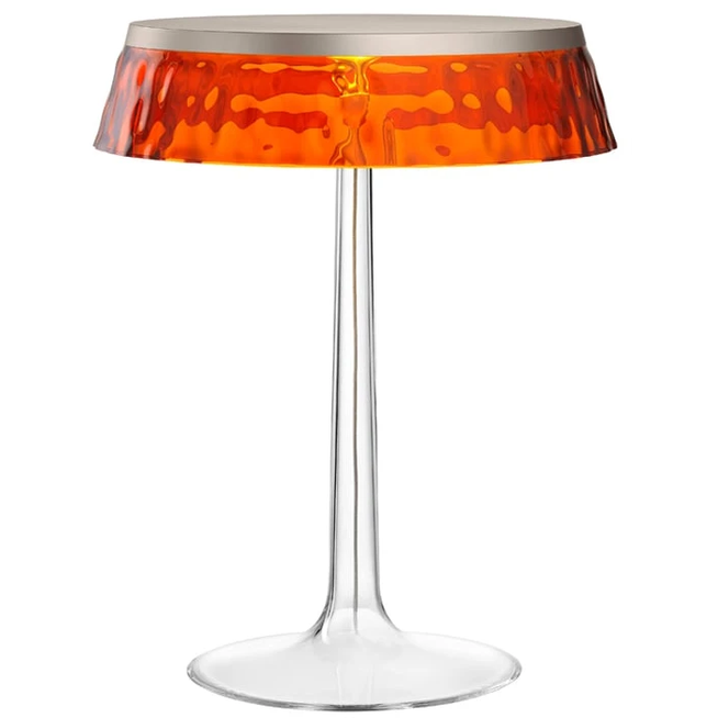 Photo of Bon Jour T Table Lamp Amber, Matte Chrome Top