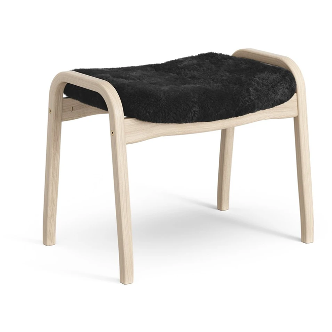 Photo of Lamino Foot Stool White Pigmented Oak/sheep Skin