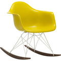 Eames Plastic Armchair Rar - 34 Mustard - White Base - Dark Maple - Matstolar - Charles & Ray Eames - Gul - Metall/trä/plast