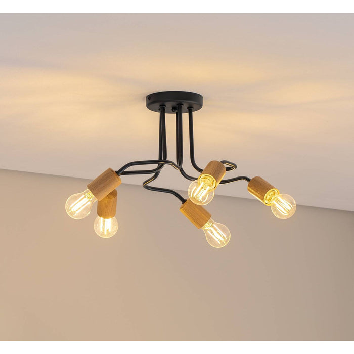 Photo of Envostar Joiy Ceiling 5-bulb Distributed Black/wood