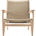 Thumbnail photo of Ch25 Armchair White Oiled Oak - Natural Wicker