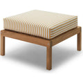 Virkelyst Pouf, Teak, Fossflakes Padding, Outdoor Textile / Golden Yellow Stripe - Utomhuspallar & Puffar - Says Who - Blå
