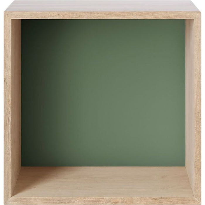 Photo of Mini Stacked Storage 2.0, Medium, Oak/dusty Green - Shelving - Julien De Smedt - Green, wood coloured - Mdf/wood