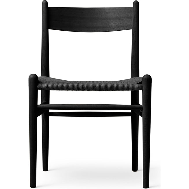 Photo of Carl Hansen - Ch36, lacquered beech, black, black braided paper string - Dining chairs - Hans J. Wegner - Black - Paper/wood