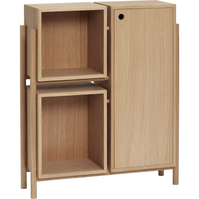 Photo of Wooden cabinet with shelves and door - natural