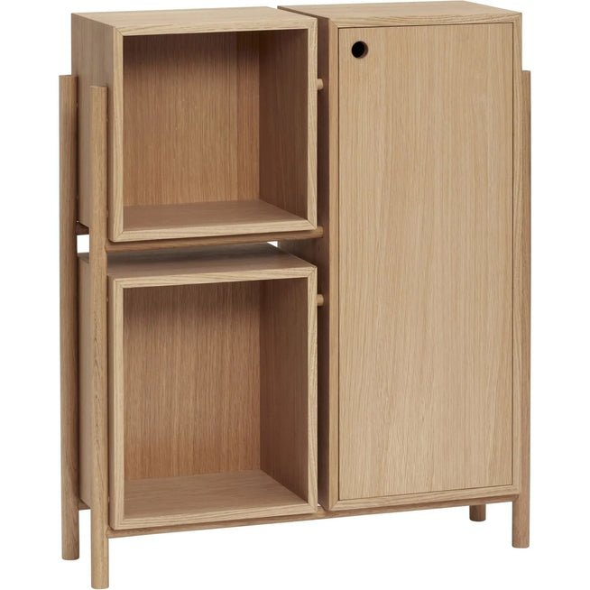 Photo of Wooden cabinet with shelves and door - natural