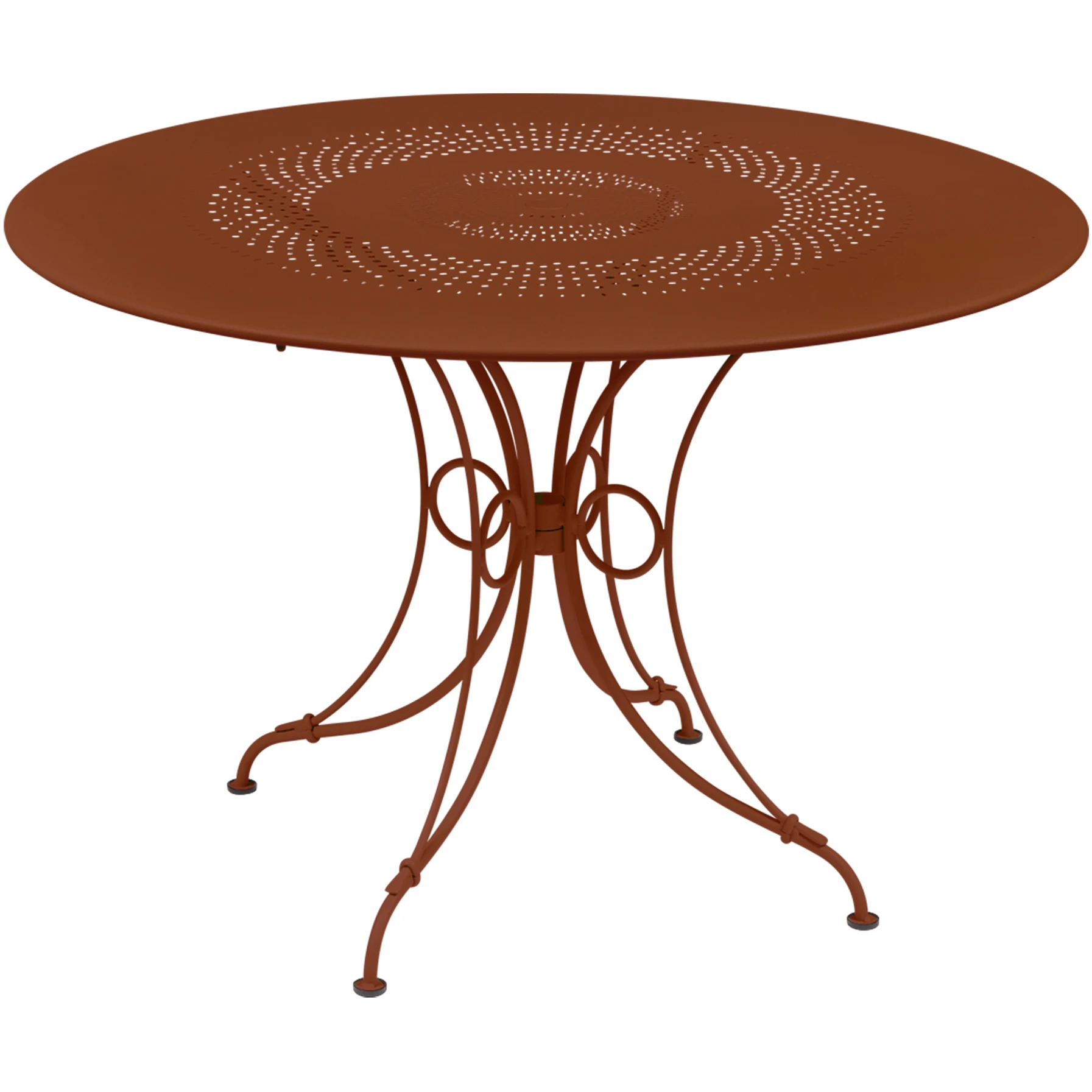 1900 Table Ø 117 cm, Red ochre - Outdoor dining table - Red - Metal