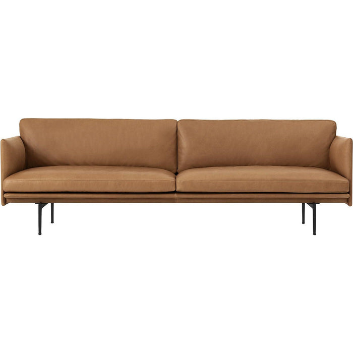 Outline Sofa 3-seater, Silk Leather Cognac - Soffor - Anderssen & Voll - Brun
