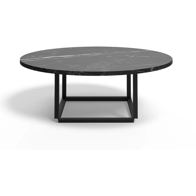 Photo of Florence Coffee Table Black Marquina Marble. Ø90 Cm. Black Stand