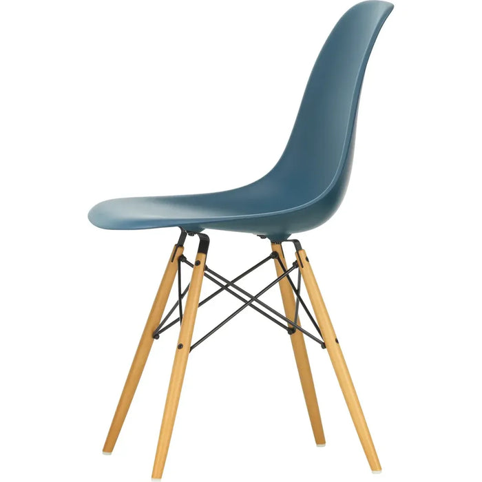 Photo of Eames Plastic Chair DSW - 83 Sea Blue - Golden Maple - Dining Chairs - Metal/Wood/Plastic