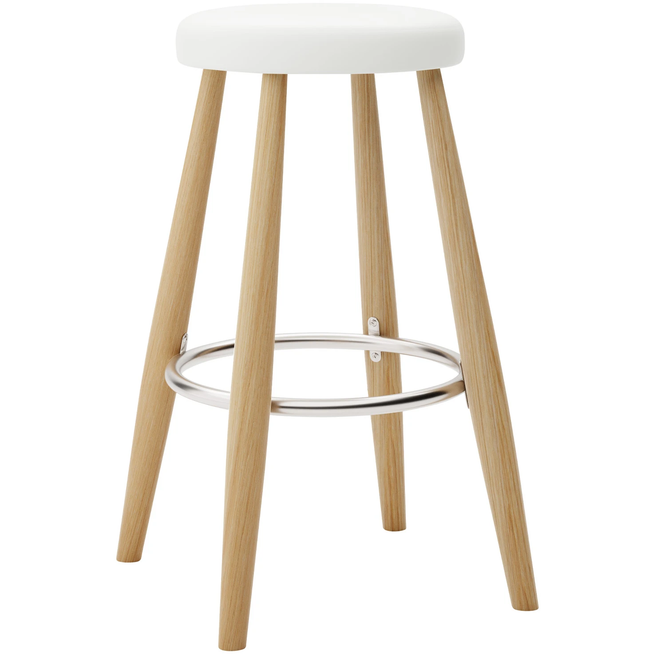Photo of Carl Hansen - Ch58 Low Stool, Oiled Oak, Leather Group B Thor - 390 - Bar stools & Bar stools - Hans J. Wegner - Wood - Leather/metal/wood