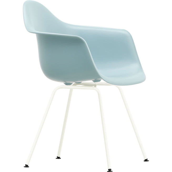 Photo of Eames Plastic Armchair DAX - 23 Ice Grey - White Base - Metal/plastic
