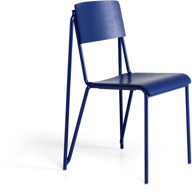 Photo of Petit Standard, Seat Ultramarine Blue Stained Oak, Base Ultramarine Blue Powder Coated Steel - Matstolar - Daniel Rybakken - Blå - Metall/trä