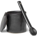 Thumbnail photo of Flow Jar W. Spoon - Krukke - Black - W7,5 X H8 X D8 Cm