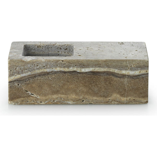 Photo of Even Lysestage - Lysestage - Silver Travertine - H5 X L15 X D8,5 Cm