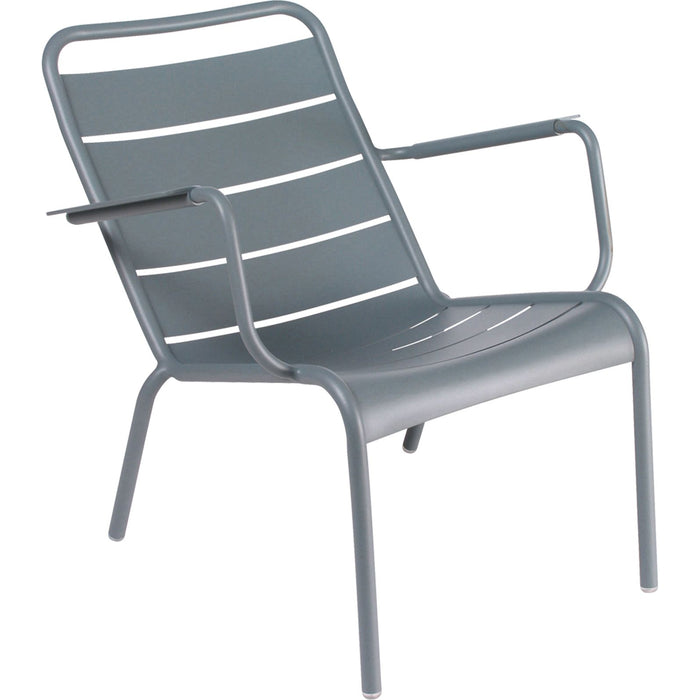 Photo of Luxembourg Low Armchair Storm Grey 26 - Outdoor dining chairs - Frédéric Sofia - Grey - Metal