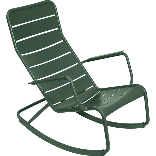 Photo of Luxembourg Rocking Chair Cedar Green 02 - Outdoor armchairs - Frédéric Sofia - Metal