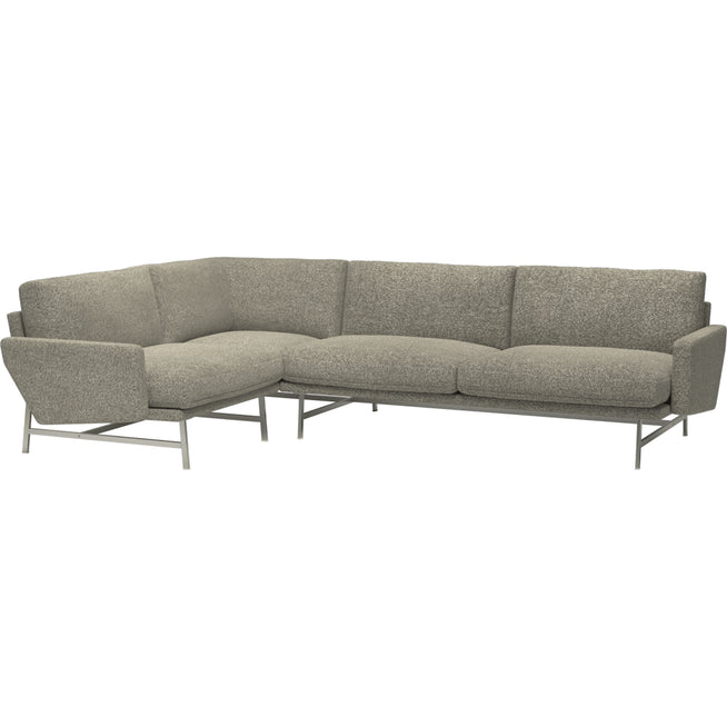 Photo of Lissoni Pl114 R Right-Hand Corner Sofa Moss 015-Stainless Steel