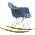 Eames Plastic Armchair Rar - 83 Sea Blue - Chrome Base - Golden Maple - Matstolar - Charles & Ray Eames - Blå - Metall/trä/plast