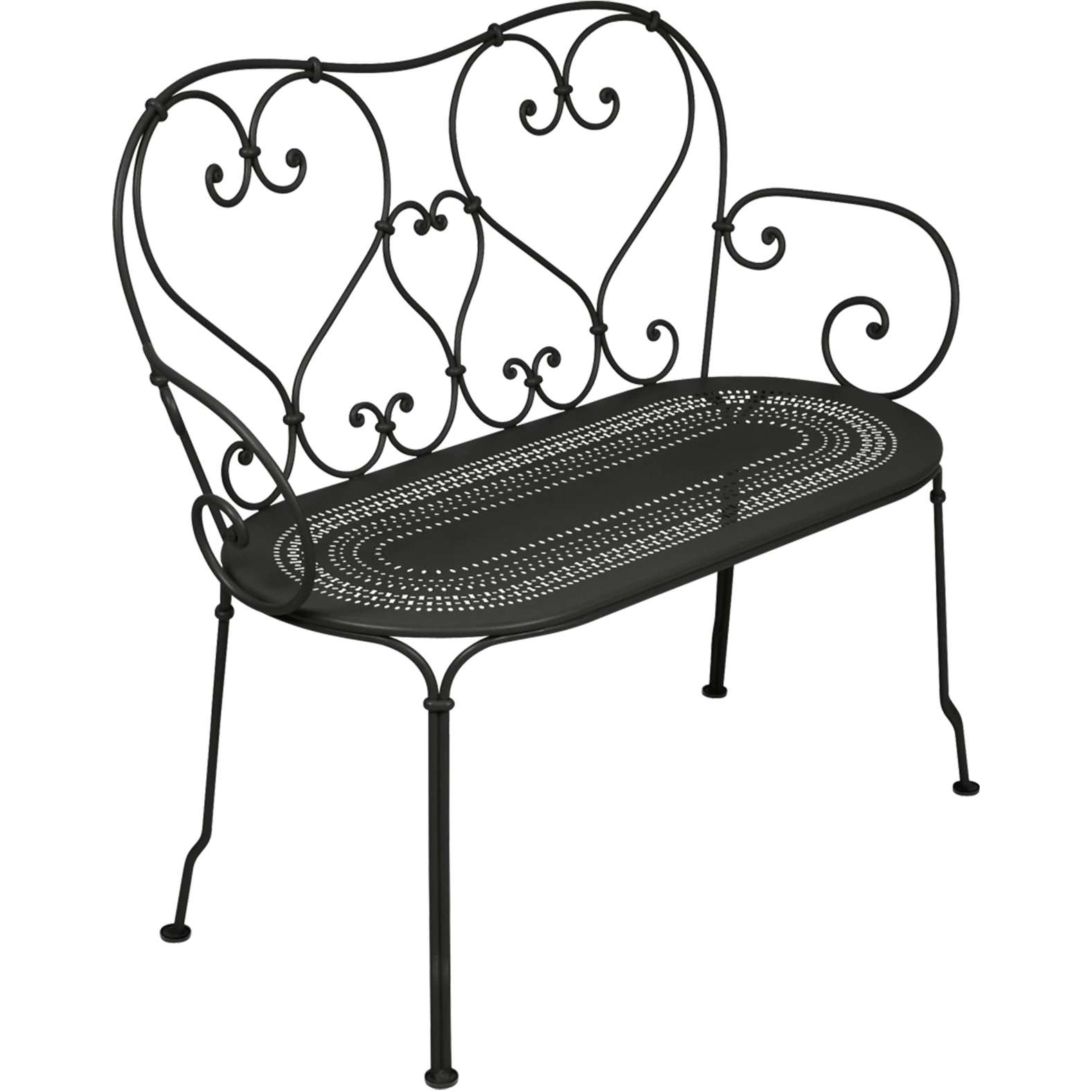 1900 Bench, Liquorice - Garden Benches - Black - Metal