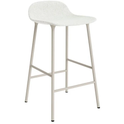 Form Bar Stool 65 Cm Full Upholstery Light Grey Steel