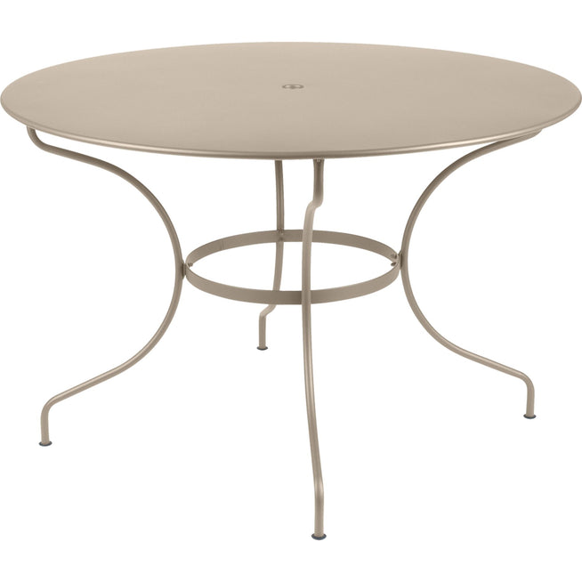 Photo of Opéra Table Ø 117 cm, Nutmeg - Outdoor dining table - Beige - Metal