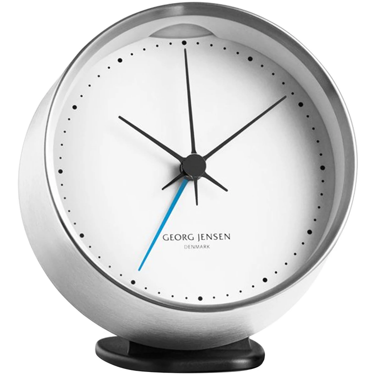 Photo of Henning Koppel Alarm Clock - Steel/White - Clocks - Henning Koppel - Silver