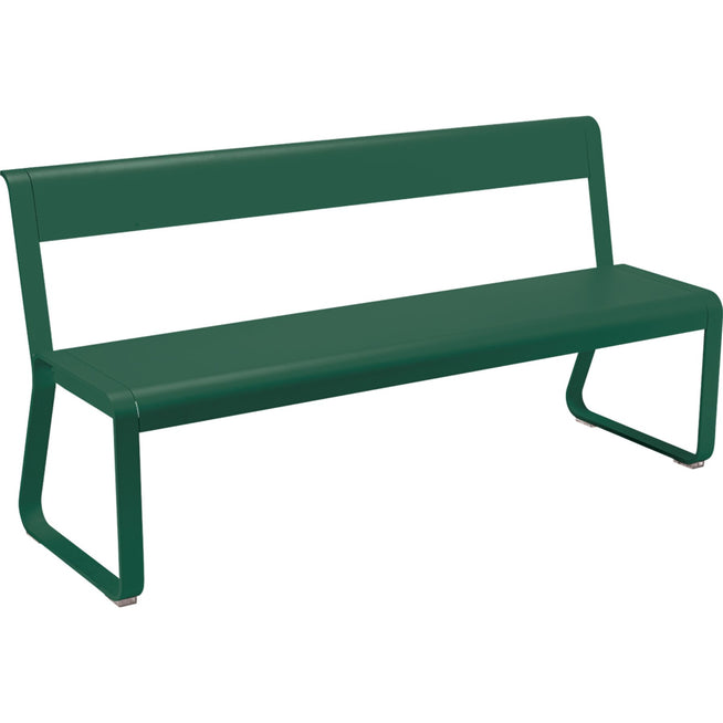 Photo of Bellevie Bench With Backrest Cedar Green - Garden Benches - Pagnon & Pelhaître - Green - Metal