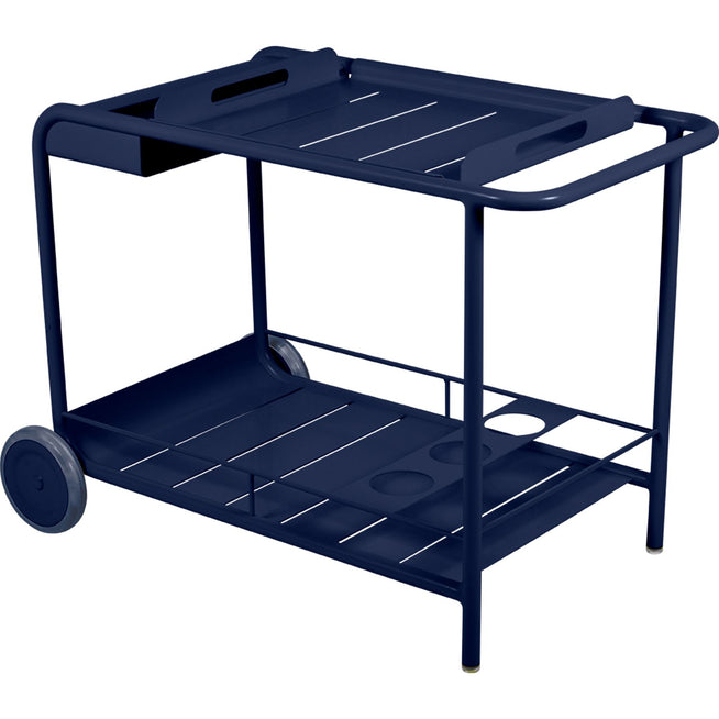 Photo of Luxembourg Side Bar/trolley Bar, Deep Blue - Small Tables & Outdoor Side Tables - Frédéric Sofia - Blue - Metal