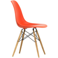 Eames Plastic Chair Dsw - 03 Poppy Red - Ash Honey Tone - Matstolar - Charles & Ray Eames - Röd - Metall/trä/plast