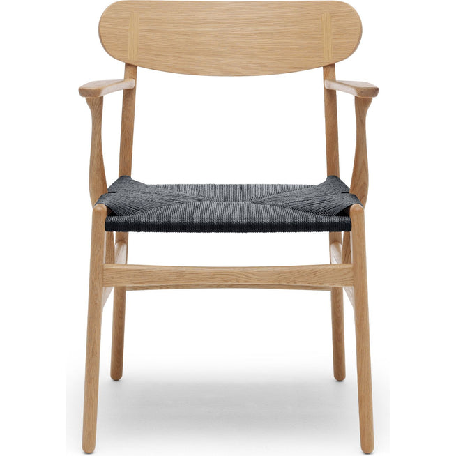 Photo of Carl Hansen - Ch26, Oiled Oak, Black Braided Paper String - Dining Chairs - Hans J. Wegner - Wood