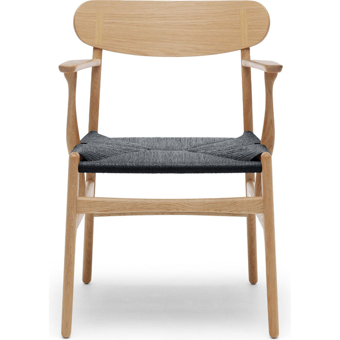Photo of Carl Hansen - Ch26, Oiled Oak, Black Braided Paper String - Dining Chairs - Hans J. Wegner - Wood