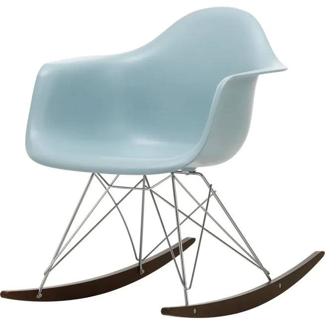Photo of Eames Plastic Armchair Rar - 23 Ice Grey - Chrome Base - Dark Maple - Dining Chairs - Metal/wood/plastic
