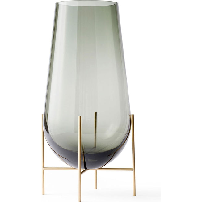 Photo of Echasse Series - Vase, S, Smoke/brushed Brass - Krukor & Vaser - Theresa Rand - Grå