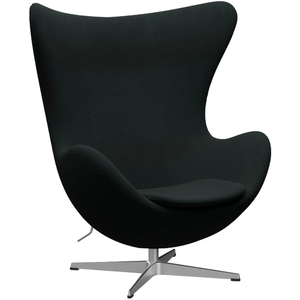 Photo of 3316 Egg, Fabric, Tonus 128 - Swivel armchairs - Arne Jacobsen - Black - Metal/foam