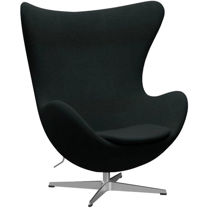 Photo of 3316 Egg, Fabric, Tonus 128 - Swivel armchairs - Arne Jacobsen - Black - Metal/foam