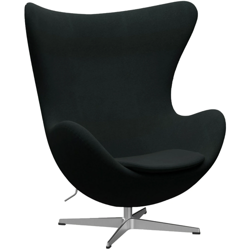 Photo of 3316 Egg, Fabric, Tonus 128 - Swivel armchairs - Arne Jacobsen - Black - Metal/foam
