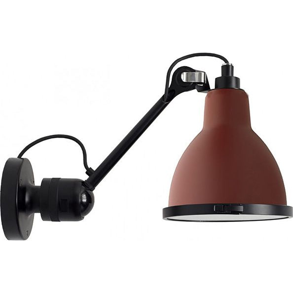 Photo of No. 304XL Outdoor Wall Lamp from Lampe Gras (Red/Round Shade, Without Sensor)