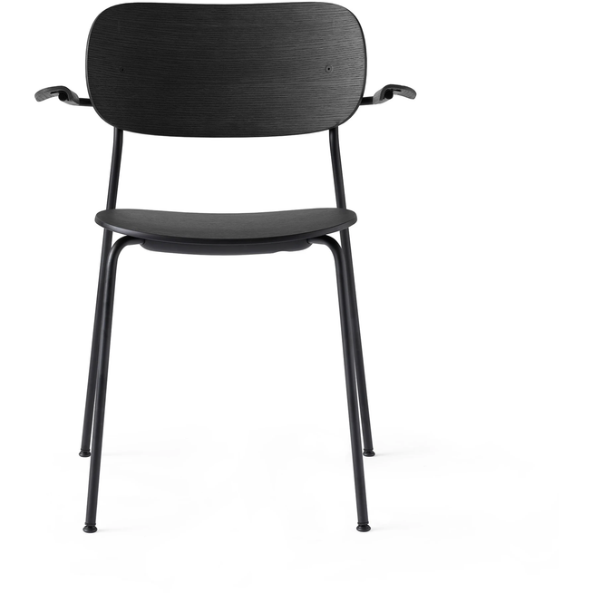 Photo of Co Chair Armrest Black Steel Base, Black Oak Seat - Matstolar - Norm Architects - Svart - Metall/trä