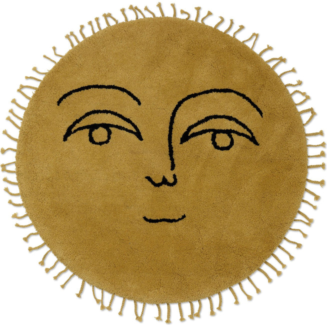 Photo of Sun Tufted Rug - Children's Rug - Yellow - Ø130 x H130 cm