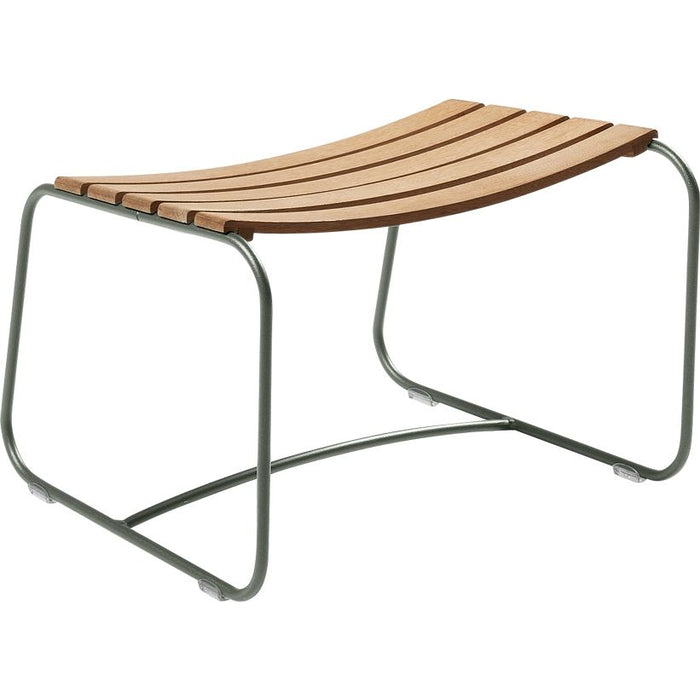 Surprising Teak Footrest Rosemary - Outdoor Stools & Poufs - Harald Guggenbichler - Green - Metal/Wood