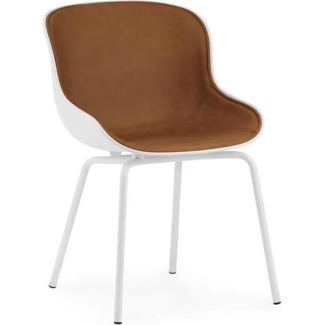 Photo of Hyg Chair By Simon Legald / Front Upholstery - Spisebordsstol - White / Ultra Leather Brandy - H: 84 X L: 54 X D: 55,5 X Sh: 46 Cm - 6,7 Kg