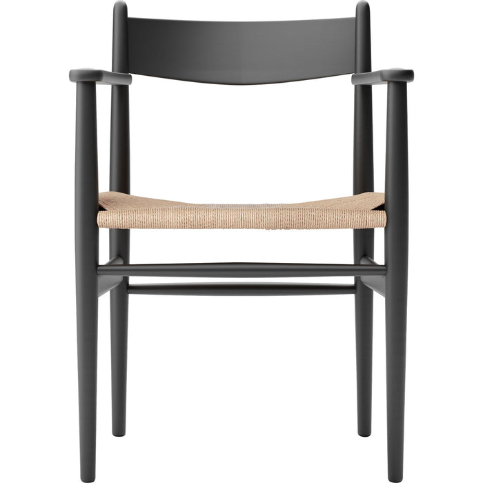 Photo of Carl Hansen - Ch37, lacquered beech, black, natural braided paper string - Dining chairs - Hans J. Wegner - Black - Wood